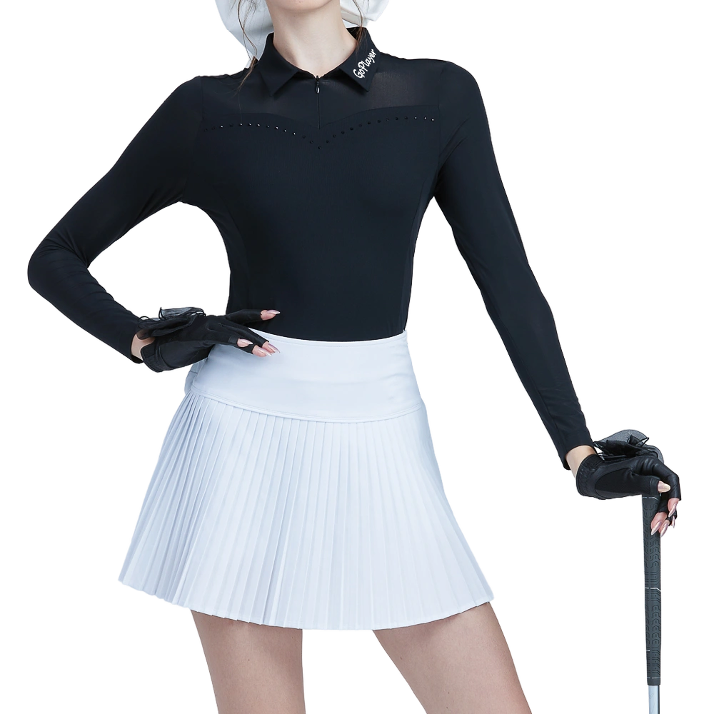 GoPlayer女高爾夫長袖防曬袖套衣(黑)