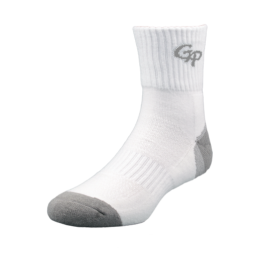 GoPlayer Men's Bamboo Charcoal Air Cushion Mid-tube Sports Socks White