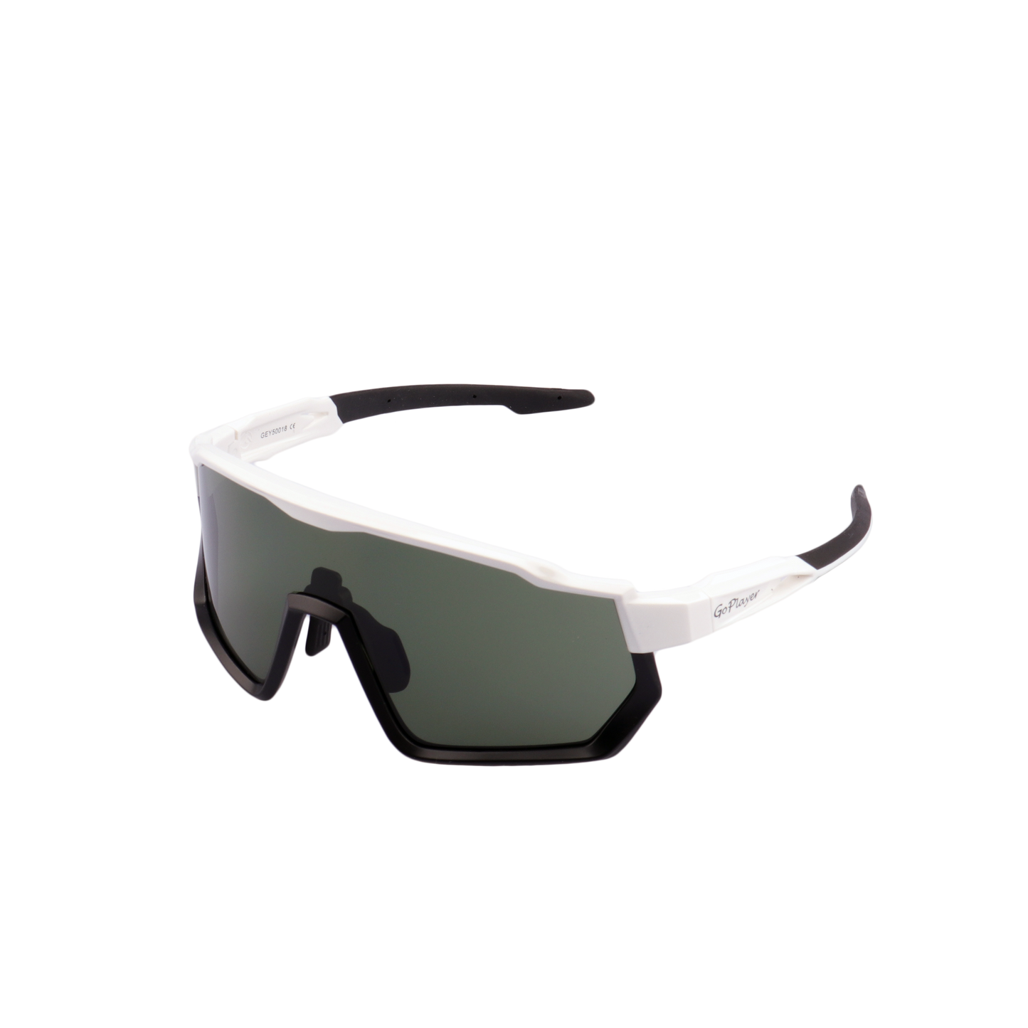 GoPlayer Big Frame Sunglasses (White Black Frame Green Film)