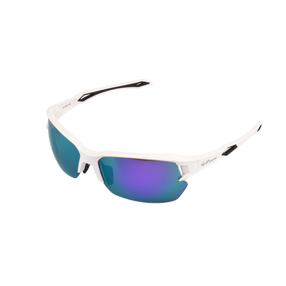 GoPlayer Half Frame Sunglasses (White Frame Purple Plated)
